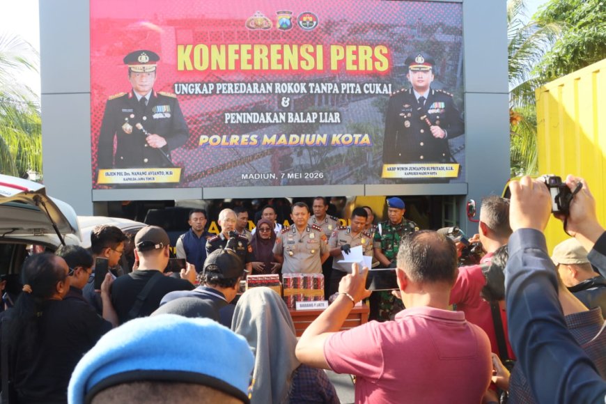 3,1 Juta Batang Rokok Ilegal Digagalkan Polres Madiun Kota