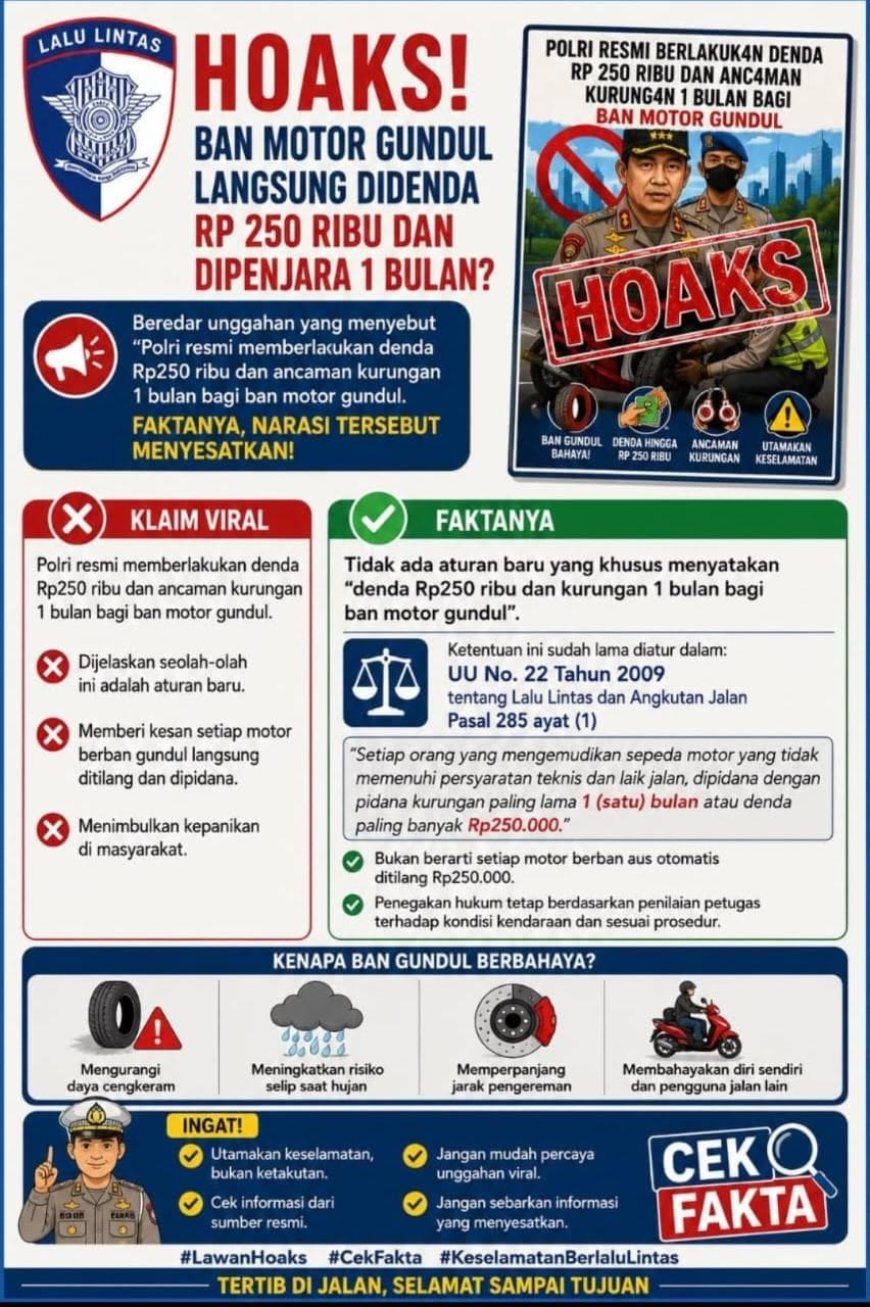 Hoaks Denda Ban Gundul Diluruskan oleh Korlantas Polri
